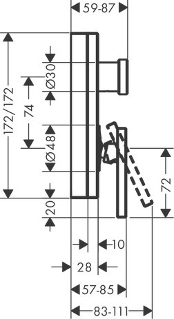 Hansgrohe Wannenmischer Unterputz Axor Edge Fertigset chrom