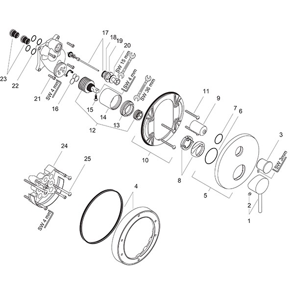 Hansgrohe Wannenmischer Unterputz AXOR Starck Fertigset chrom