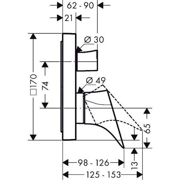 Hansgrohe Wannenmischer Unterputz Axor Starck Organic Fertigset chrom