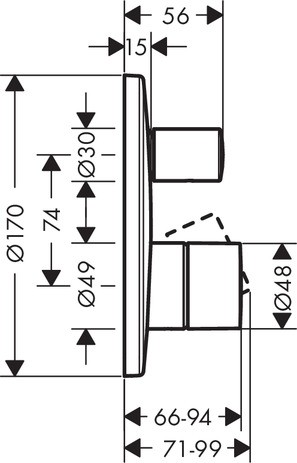 Hansgrohe Wannenmischer Unterputz Axor Uno F-Set Zerogriff BN m.Sicherungskombi.