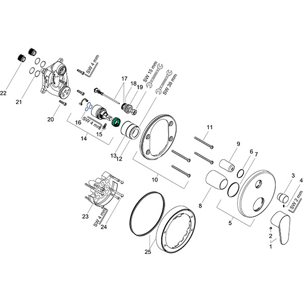 Hansgrohe Wannenmischer Unterputz Focus Fertigset chrom