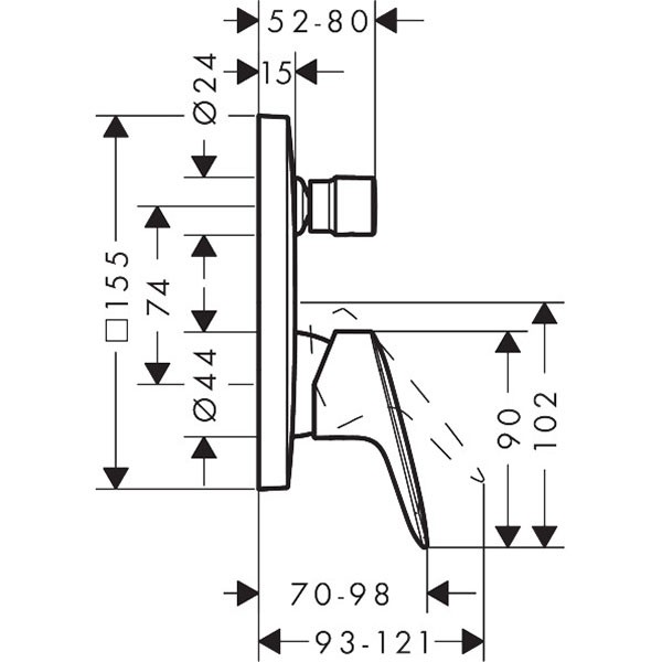 Hansgrohe Wannenmischer Unterputz Logis Fertigset Matt Black m.Sicherungskombination