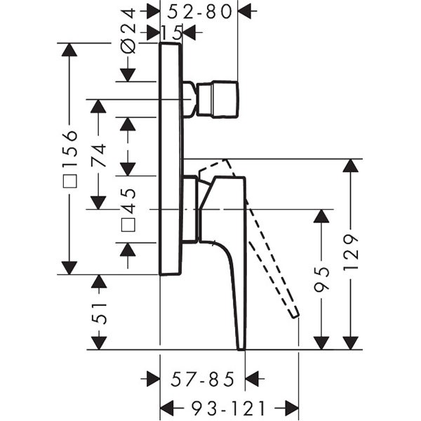 Hansgrohe Wannenmischer Unterputz Metropol F-Set BBR m.Sicherungskombi.