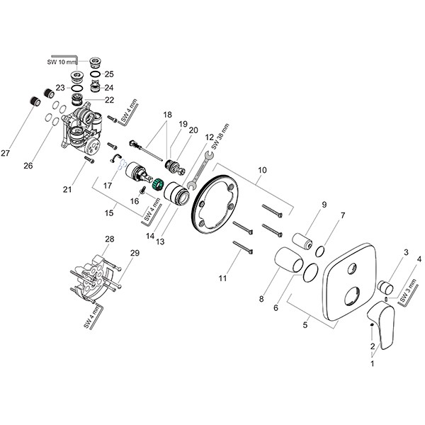 HG Wannenmischer Unterputz Talis E Fertigset BBR m.Sicherungskombination