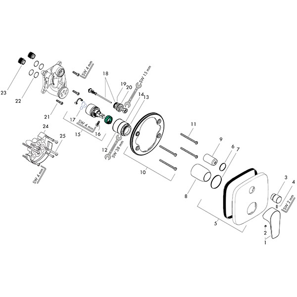 Hansgrohe Wannenmischer Unterputz Talis E Fertigset mattweiss