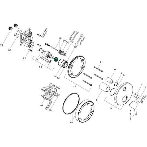 Hansgrohe Wannenmischer Unterputz Talis S Fertigset chrom