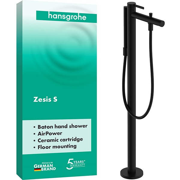 Hansgrohe Wannenmischer Zesis S  bodenstehend mattschwarz