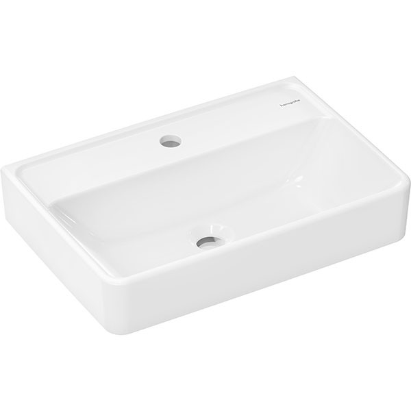 Hansgrohe Waschtisch Compact Xanuia Q 550x370mm mit Hahnloch ohne Überlauf weiß