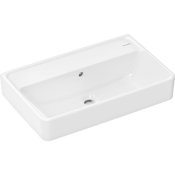 Hansgrohe Waschtisch Compact Xanuia Q 600x370mm ohne Hahnloch m.Überlauf,SmartClean weiß
