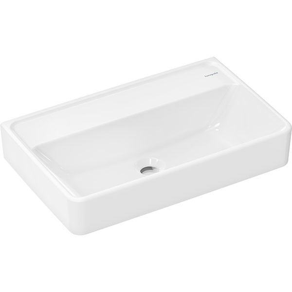 Hansgrohe Waschtisch Compact Xanuia Q 600x370mm ohne Hahnloch u.Überlauf,SmartClean weiß