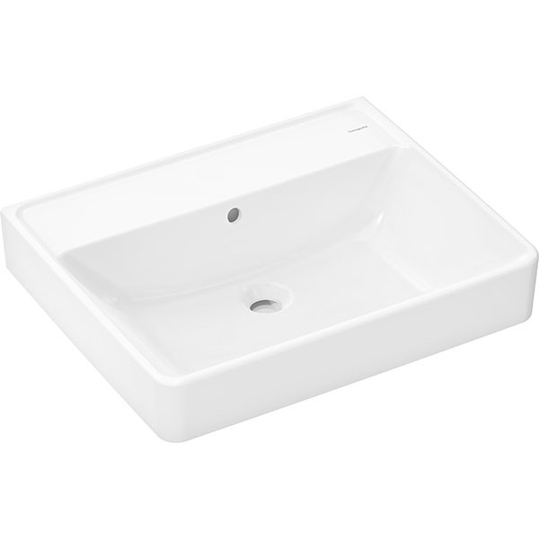 Hansgrohe Waschtisch Xanuia Q 600x480mm ohne Hahnloch m.Überlauf weiß