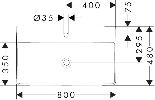 Hansgrohe Waschtisch Xelu Q 800x480mm m.Hahnloch oh.Überlauf, SmartClean weiß