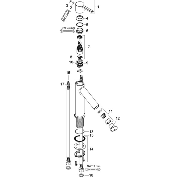 Hansgrohe Waschtischmischer 100 Axor Starck chrom ohne Zugstange u.Ablaufgarnitur