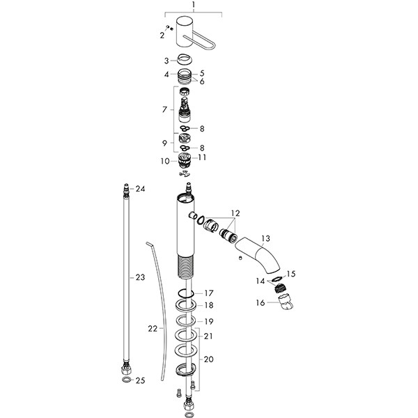 Hansgrohe Waschtischmischer 100 Axor Uno Bügelgriff BN