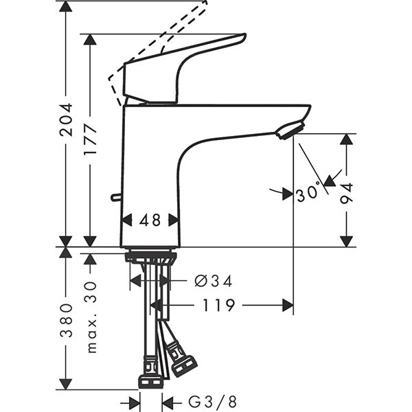 Hansgrohe Waschtischmischer 100 Focus chrom 