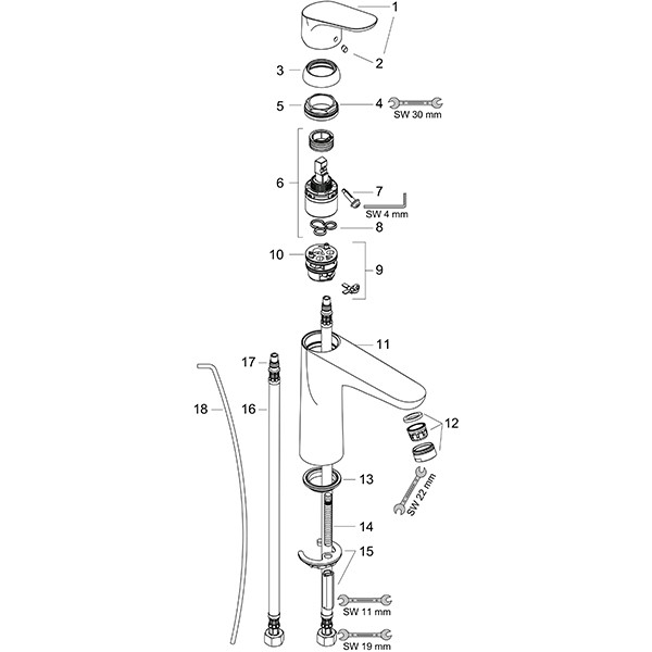 HG Waschtischmischer 100 Focus LowFlow chrom