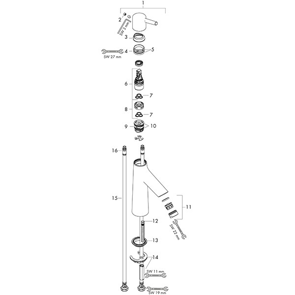 HG Waschtischmischer 100 Talis S LowFlow chrom ohne Ablaufgarnitur