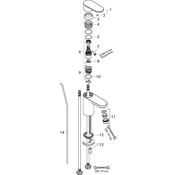 HG Waschtischmischer 100 Vernis Blend CoolStart mattschwarz