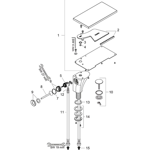 Hansgrohe Waschtischmischer 110 AXOR Massaud chrom