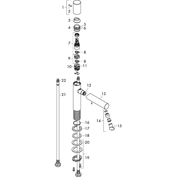 Hansgrohe Waschtischmischer 110 Axor Uno Zerogriff ohne Ablaufgarnitur BN