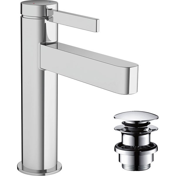 Hansgrohe Waschtischmischer 110 Finoris mit Push-Open Ablaufgarnitur chrom