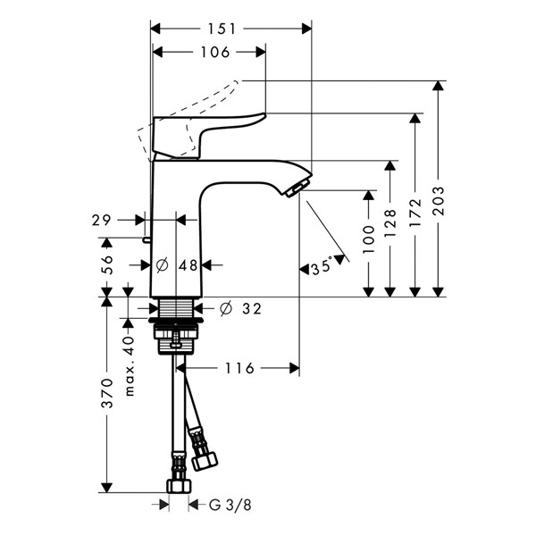 Hansgrohe Waschtischmischer 110 Metris chrom  