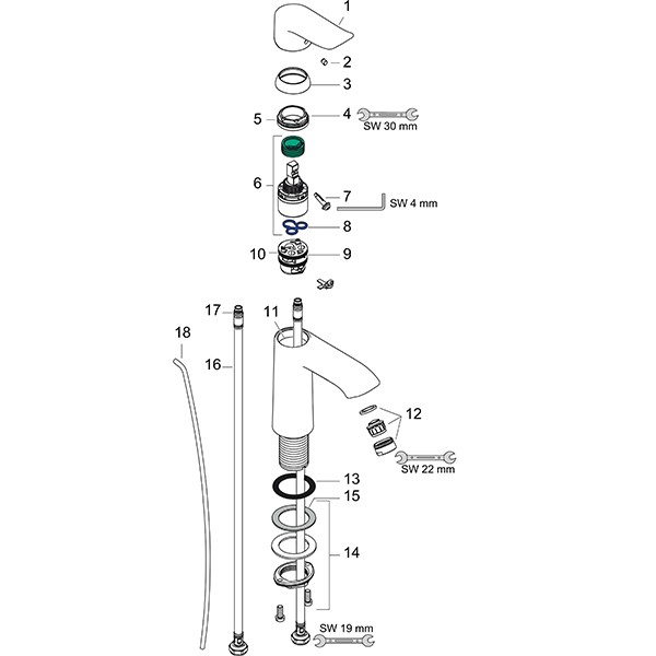 Hansgrohe Waschtischmischer 110 Metris chrom 