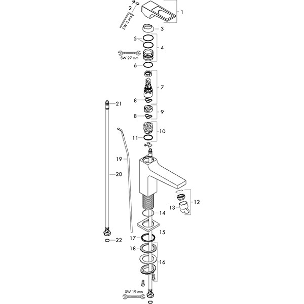 Hansgrohe Waschtischmischer 110 Metropol chrom Bügelgriff
