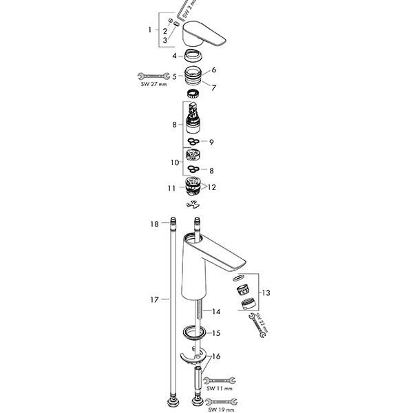 Hansgrohe Waschtischmischer 110 Talis E chrom mit Push-Open Ablaufgarnitur