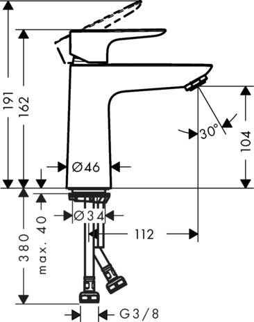 Hansgrohe Waschtischmischer 110 Talis E mattweiss ohne Ablaufgarnitur