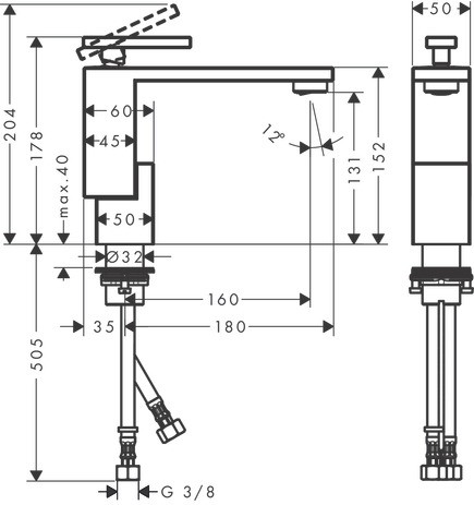 Hansgrohe Waschtischmischer 130 Axor Edge Diamantschliff chrom