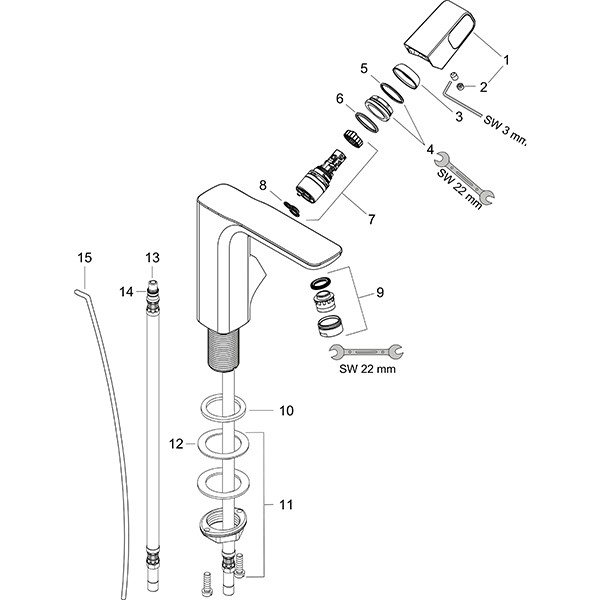 Hansgrohe Waschtischmischer 130 AXOR Urquiola chrom