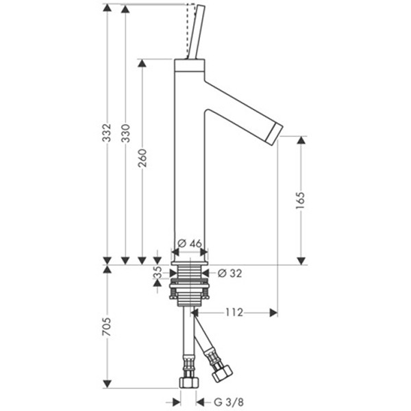 Hansgrohe Waschtischmischer 170 Axor Starck chrom
