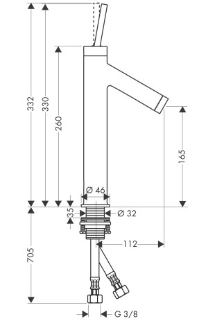 Hansgrohe Waschtischmischer 170 Axor Starck chrom