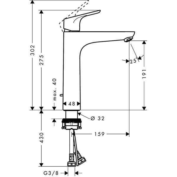 Hansgrohe Waschtischmischer 190 Focus chrom  