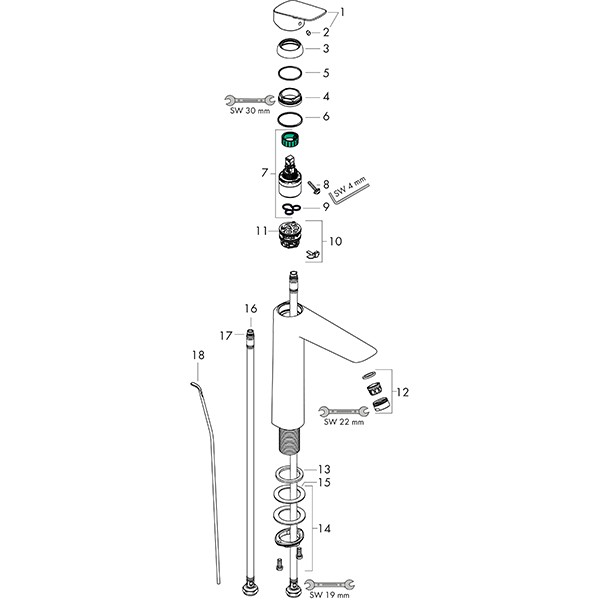 HG Waschtischmischer 190 Logis chrom  