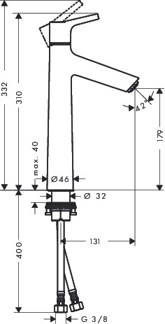 Hansgrohe Waschtischmischer 190 Talis S chrom ohne Ablaufgarnitur
