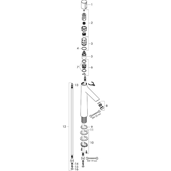 Hansgrohe Waschtischmischer 190 Talis Select S chrom ohne Ablaufgarnitur