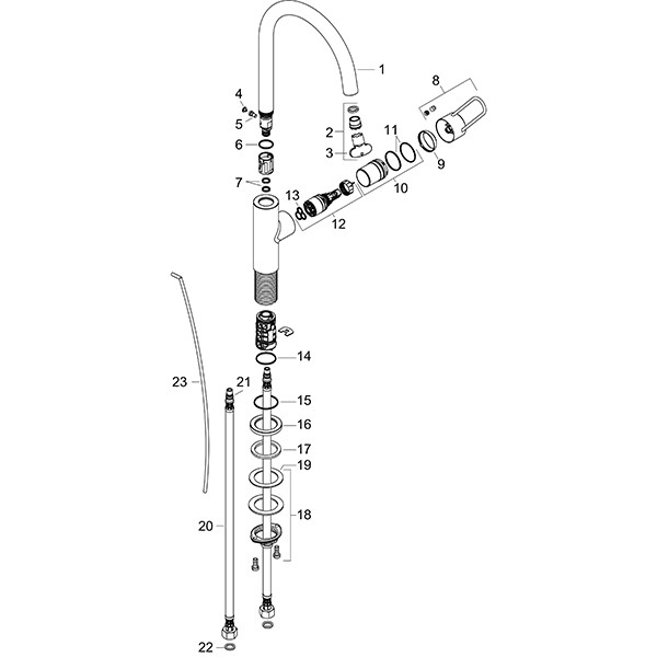 Hansgrohe Waschtischmischer 210 Axor Uno Schwenkauslauf Bügelgriff BN