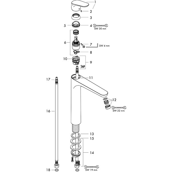 Hansgrohe Waschtischmischer 230 Focus chrom ohne Ablaufgarnitur