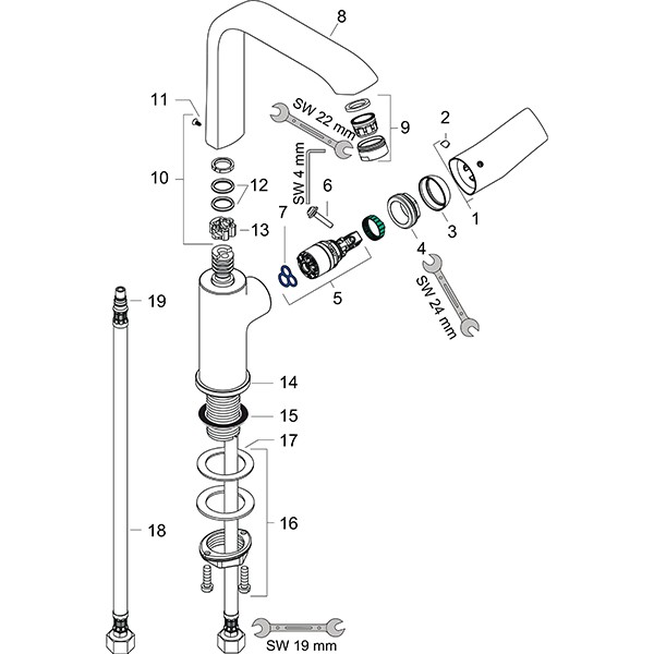 Hansgrohe Waschtischmischer 230 Metris Schwenkauslauf chrom ohne Ablaufgarnitur