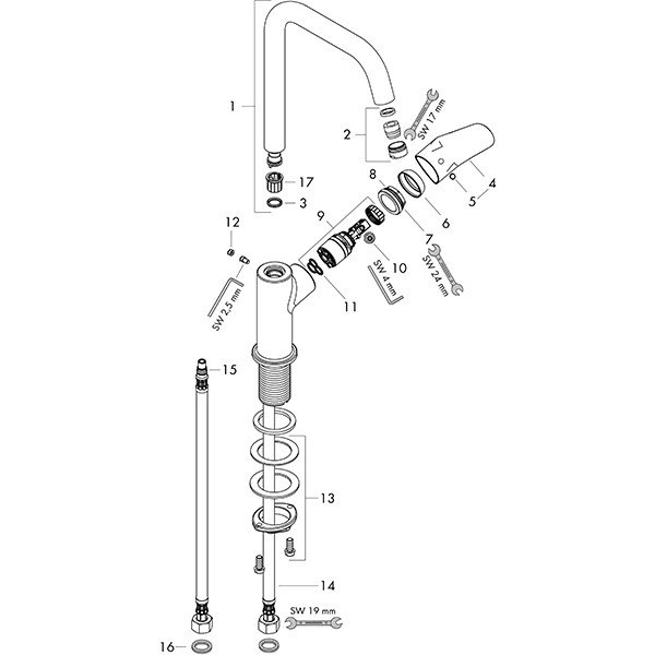 Hansgrohe Waschtischmischer 240 Focus chrom ohne Ablaufgarnitur