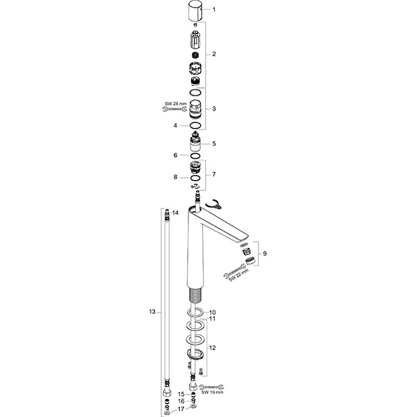 Hansgrohe Waschtischmischer 240 Talis Select E chrom ohne Ablaufgarnitur