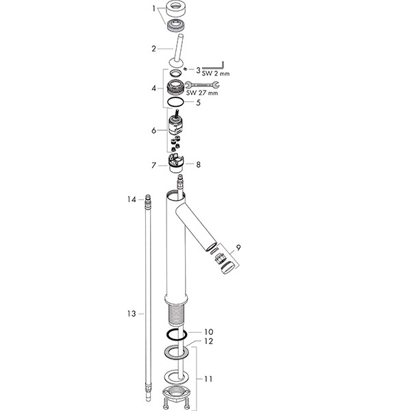 Hansgrohe Waschtischmischer 250 AXOR Starck für Waschschüssel o.Ablaufgarnitur chrom