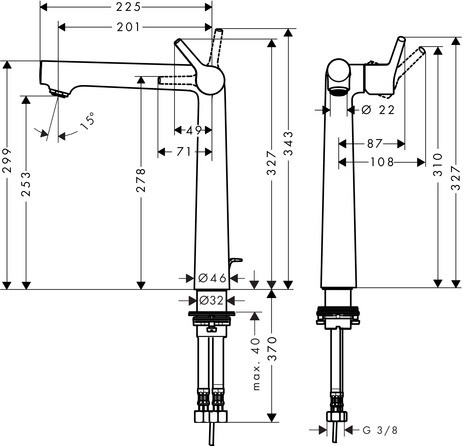 Hansgrohe Waschtischmischer 250 Talis S chrom  