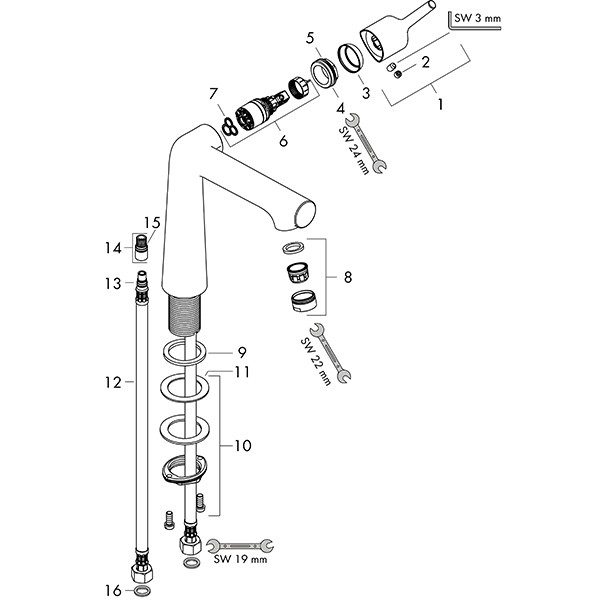 Hansgrohe Waschtischmischer 250 Talis S chrom ohne Ablaufgarnitur