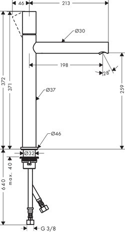 Hansgrohe Waschtischmischer 260 Axor Uno Zerogriff ohne Ablaufgarnitur BN