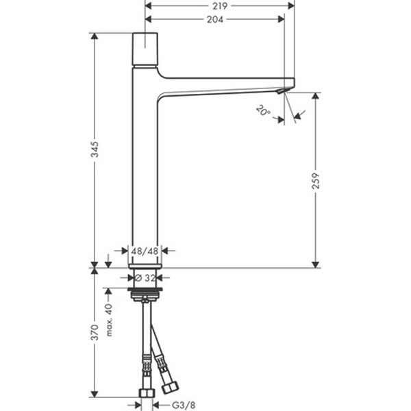 Hansgrohe Waschtischmischer 260 Metropol Select chrom mit Push-Open Ablaufgarnitur