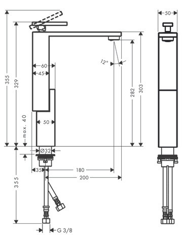 Hansgrohe Waschtischmischer 280 Axor Edge chrom  