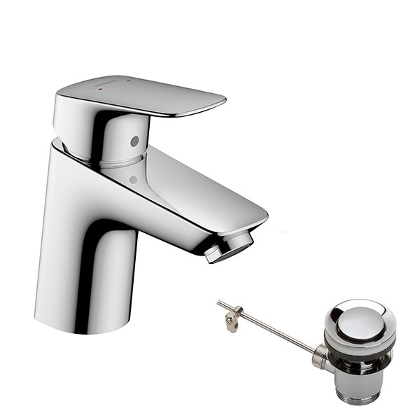 HG Waschtischmischer 70 Logis chrom mit Metall-Ablauf